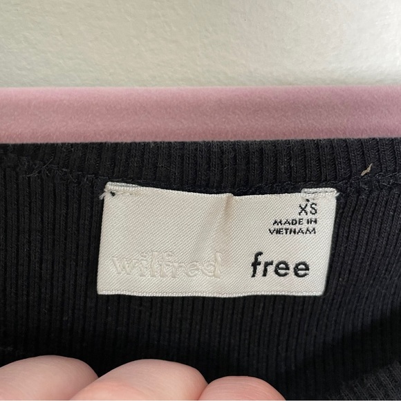 WILFRED FREE x ARITZIA Ribbed Knit Mini Dress Black {W52} - Picture 5 of 7